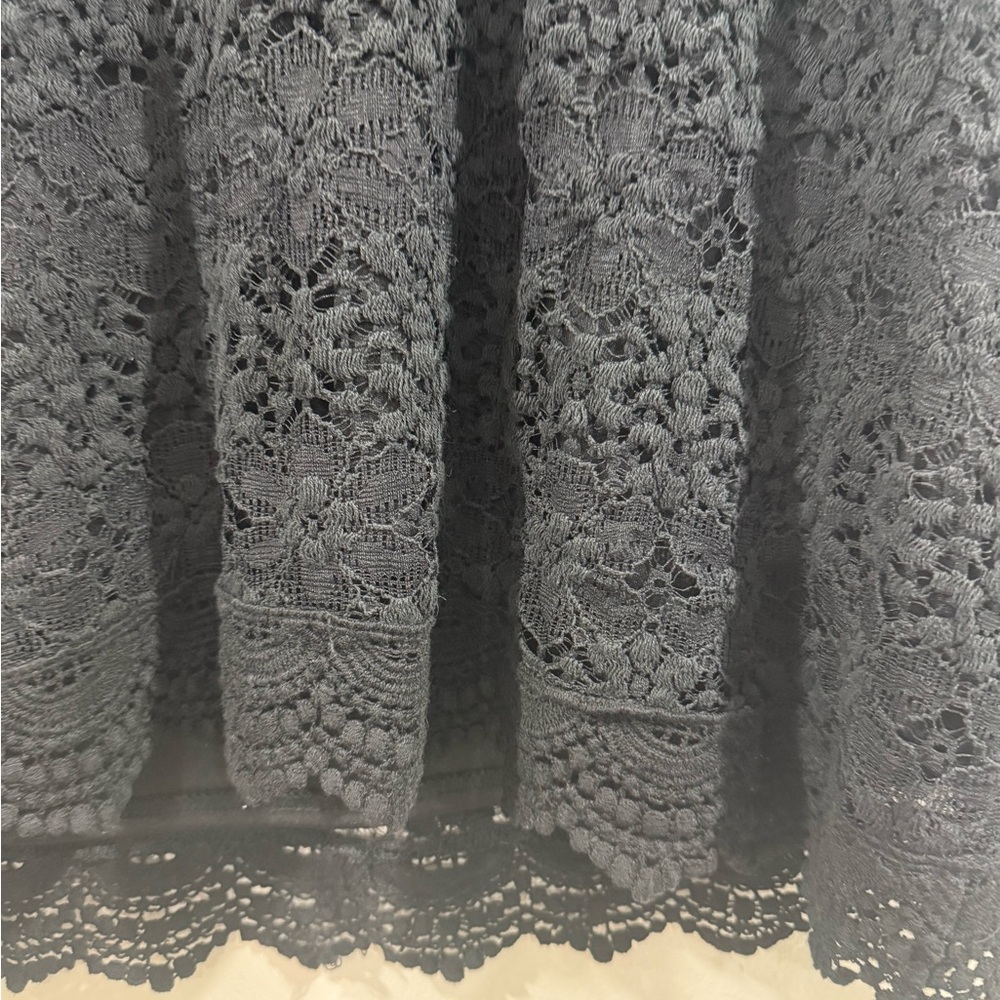 Black Long Sleeve Eyelet Blouse - Picture 5 of 7